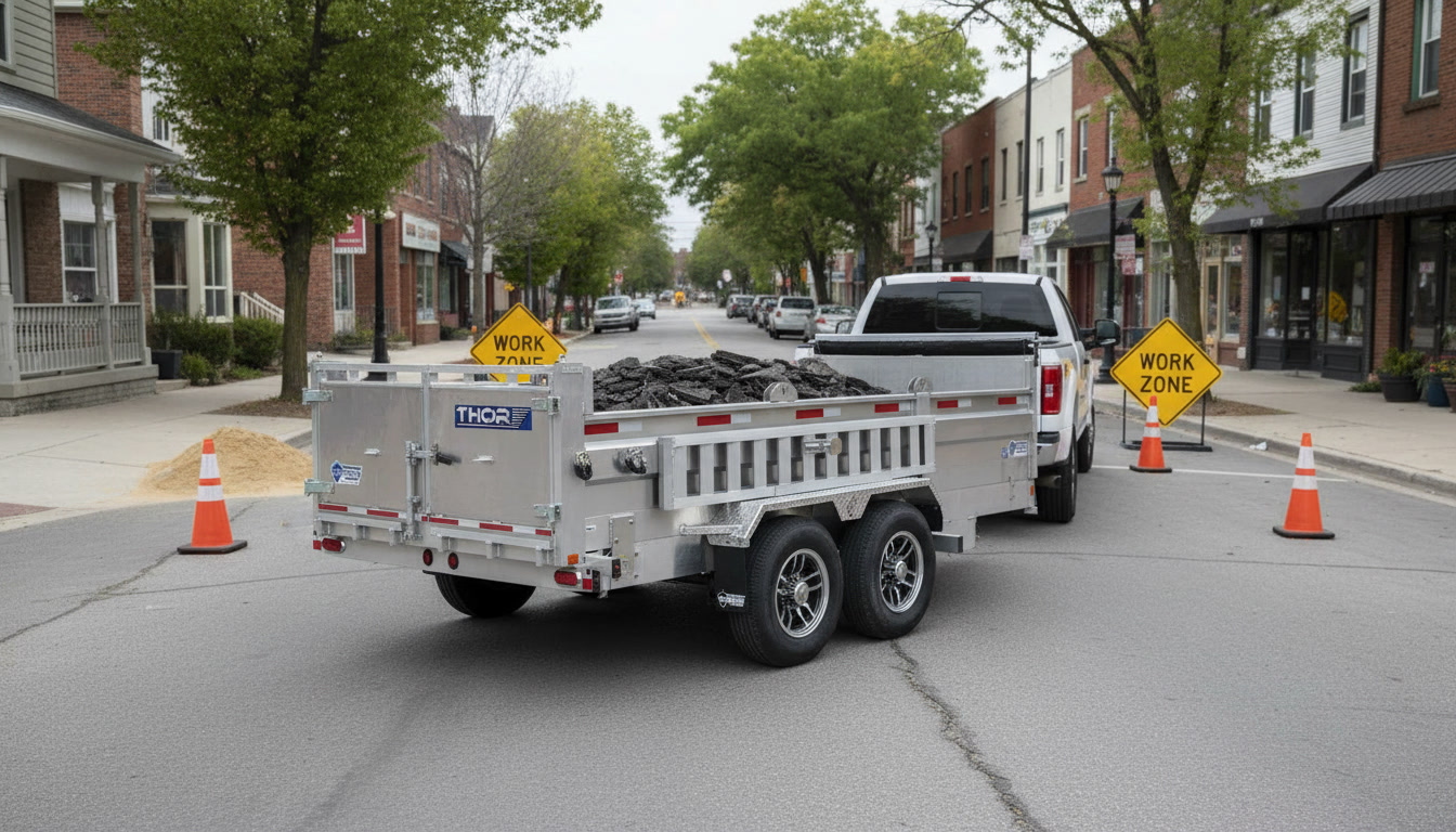 Remorque THOR en aluminium utilis&eacute;e par une municipalit&eacute;